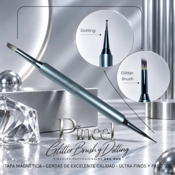 Pincel Ara Duo &mdash; Dotting + Glitter Brush